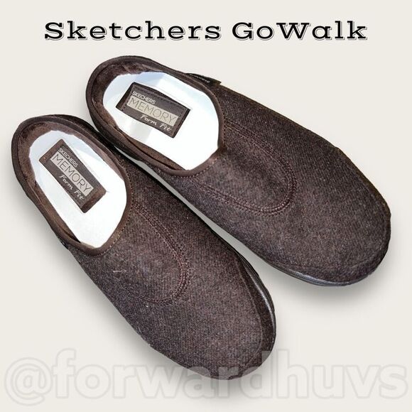 Sketchers GoWalk Chocolate Brown Foam Fit Low Back Shoes Size 8 - Picture 1 of 11